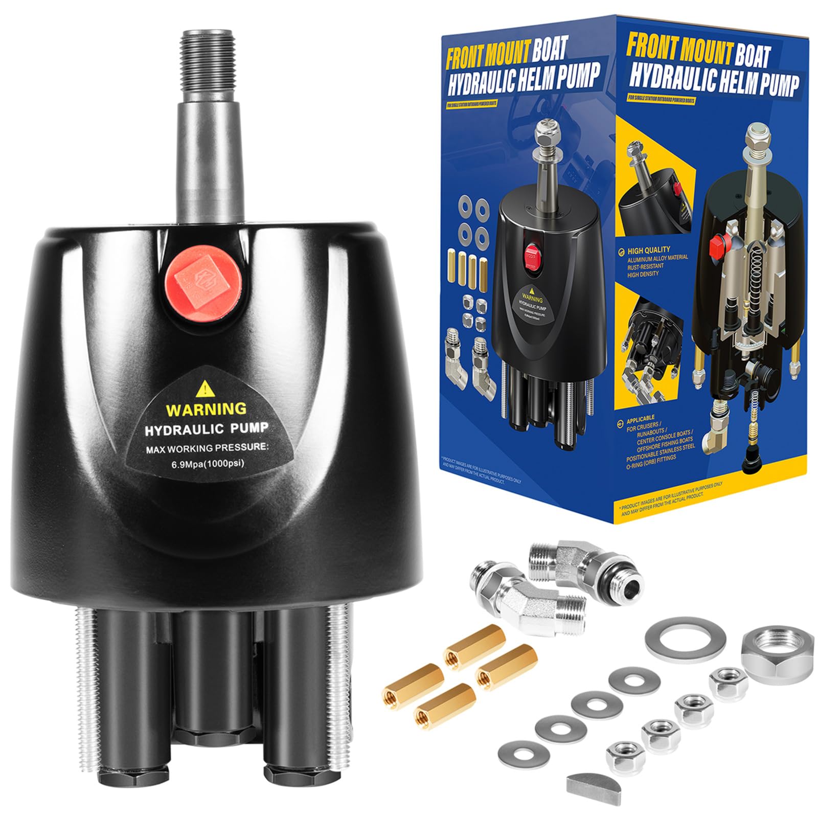 Amazon.com: HH5271-3 Hydraulic Steering Helm Pump, 1.7 cu in Front